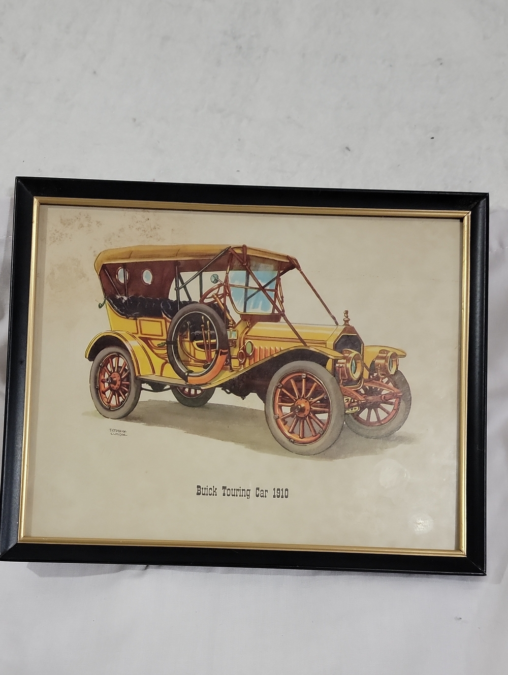 Vintage Buick Touring Car 1910 Framed Wall Art - Frderick Elmiger D.A.C.N.Y